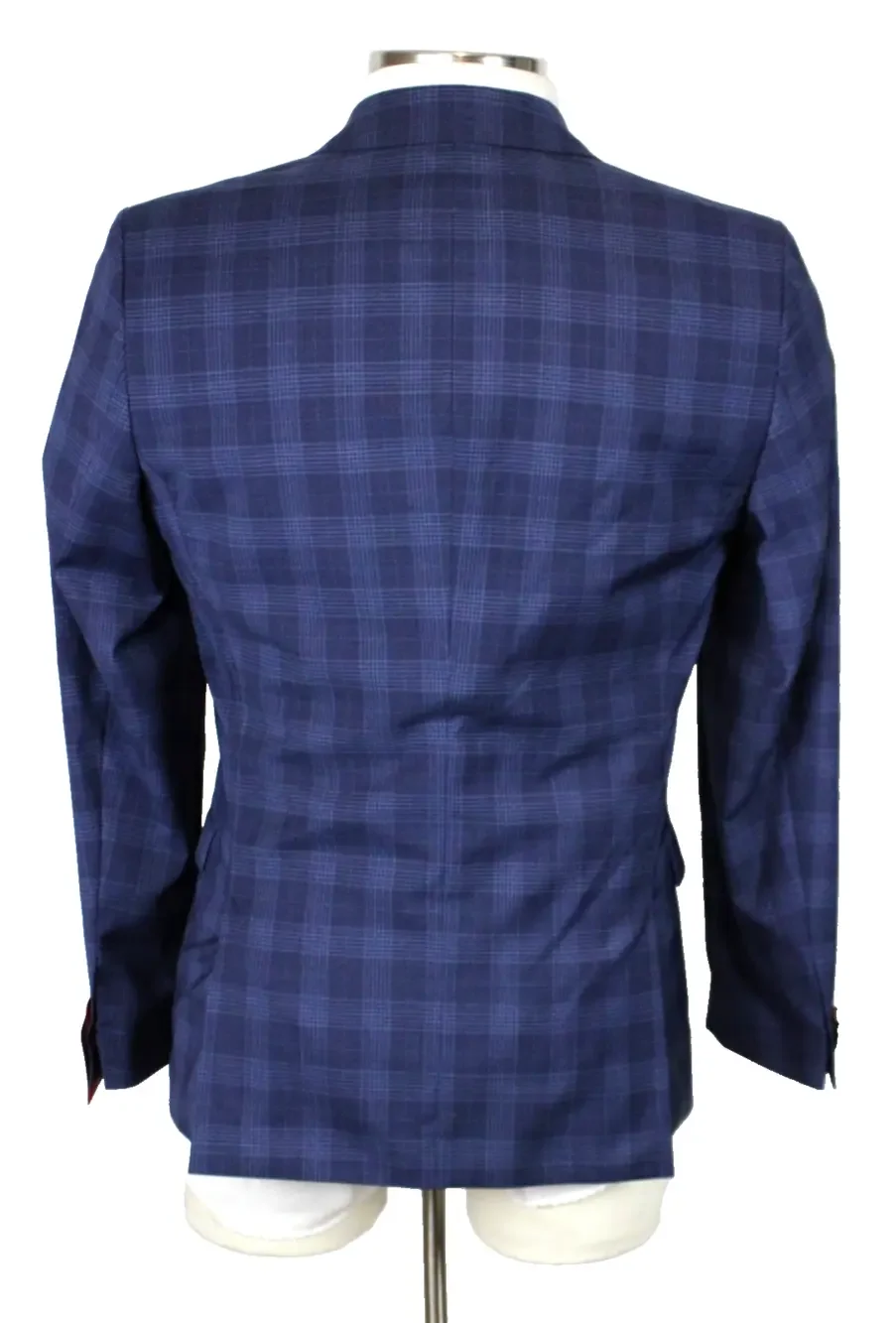 Hugo Sport Coat 46 R Mens Blue Plaid Extra Slim Fit Arti232X Super Flex Wool